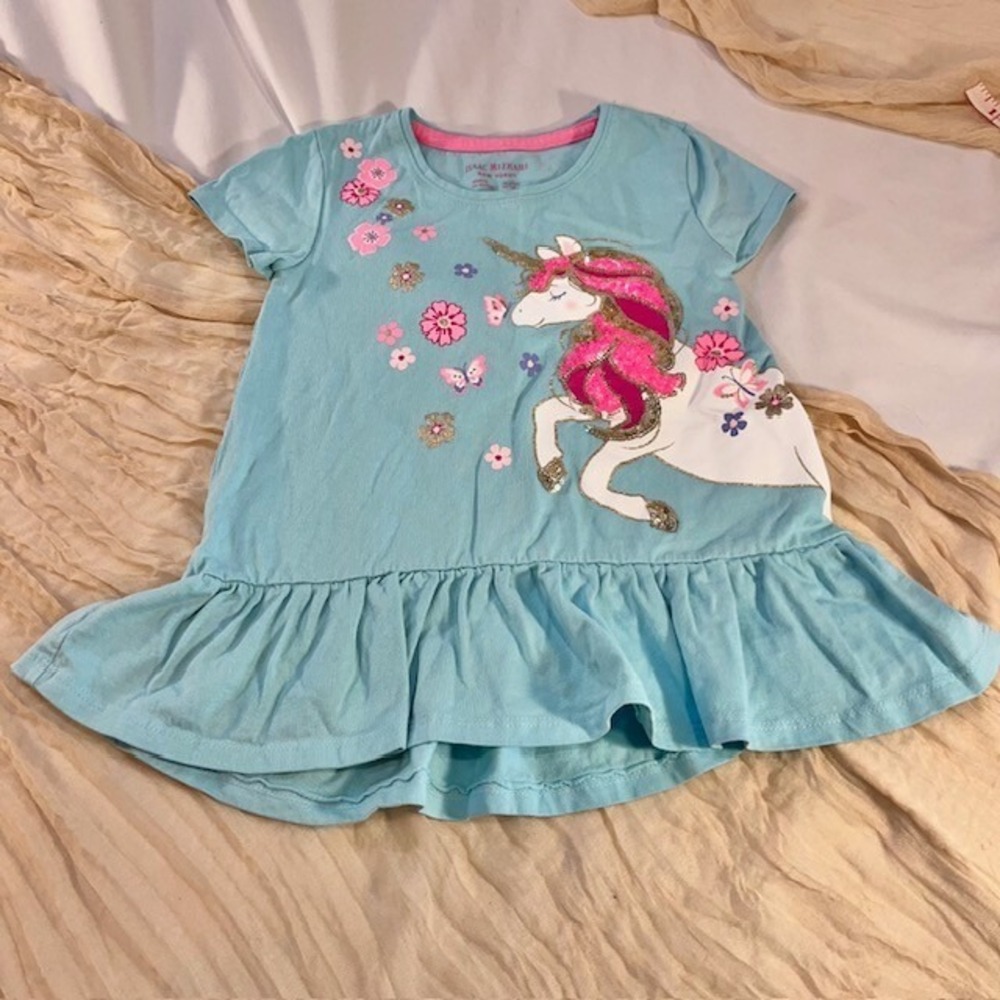 Isaac Mizrahi NY‎ Girls Sequin Colorful Unicorn Tee Size XS/4